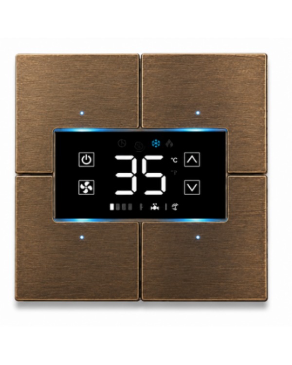 Classic metal thermostat, bronze finish, digital temperature display