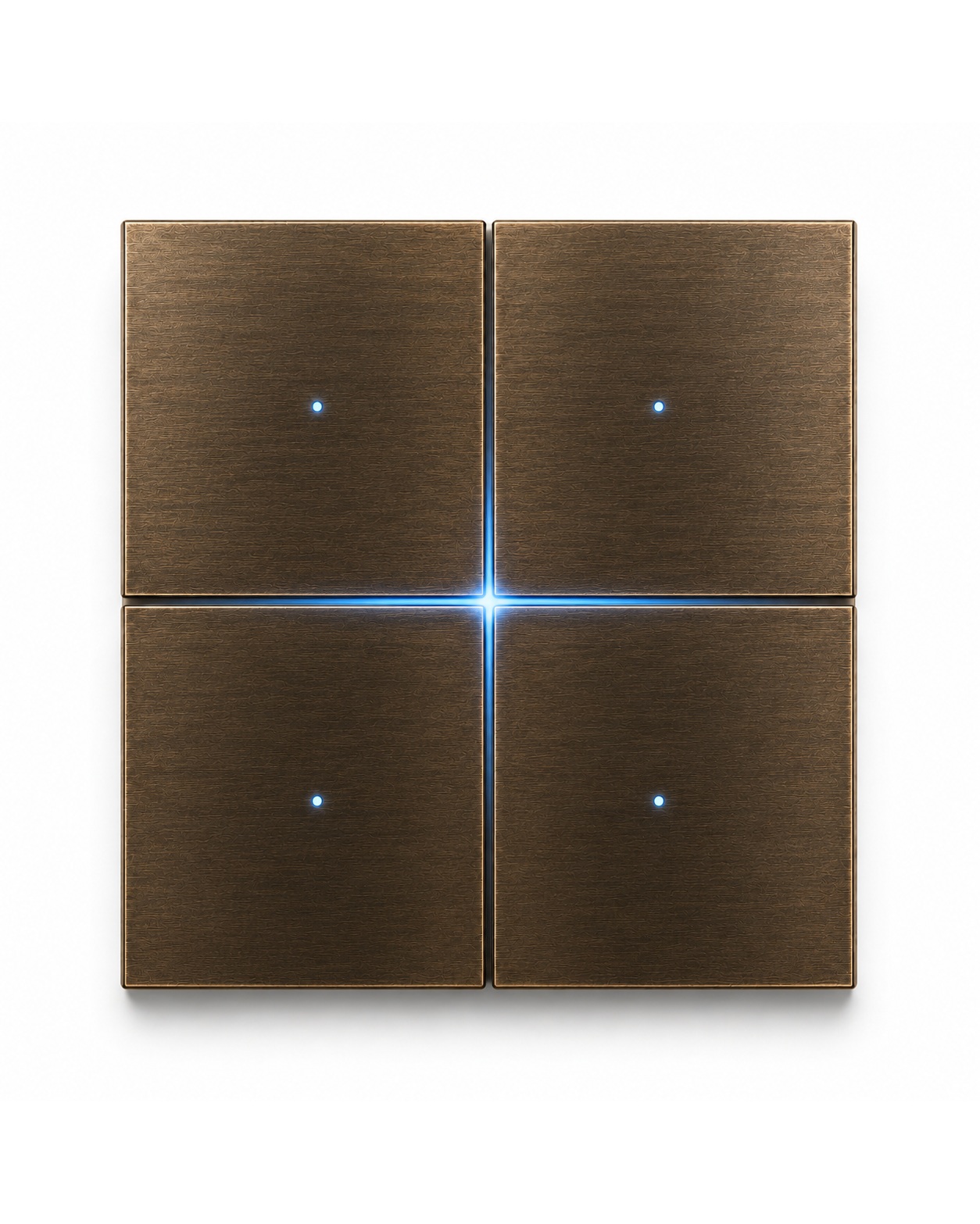 Classic metal keypad, bronze finish, front view, four-button layout